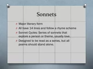 Sonnets