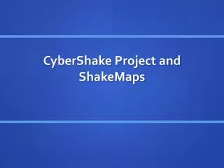 cybershake project and shakemaps