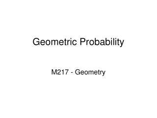 Geometric Probability