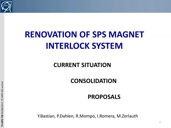 renovation of sps magnet interlock system