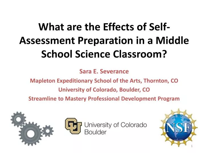 what are the effects of self assessment preparation in a middle school science classroom
