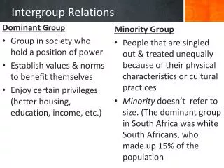 Intergroup Relations