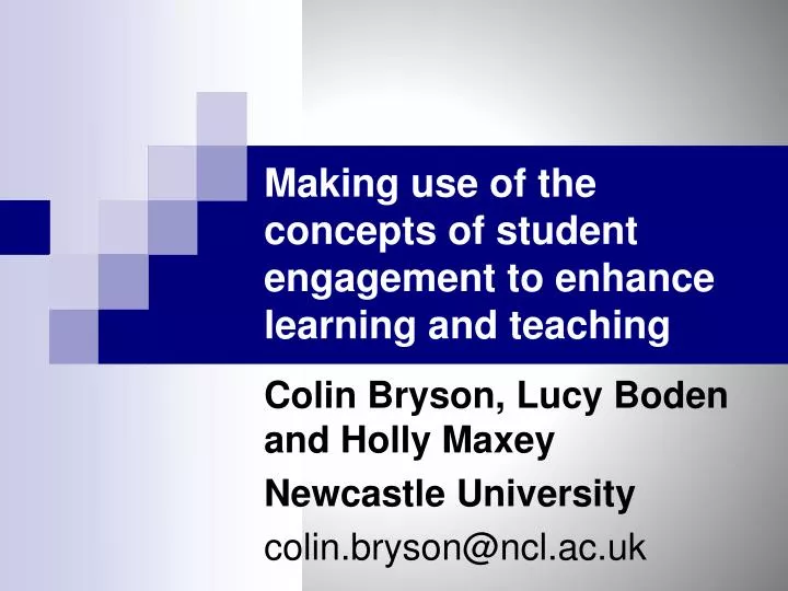making use of the concepts of student engagement to enhance learning and teaching