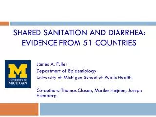 SHARED SANITATION AND DIARRHEA: EVIDENCE FROM 51 COUNTRIES