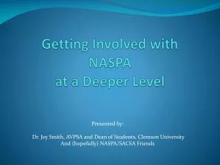 Getting Involved with NASPA at a Deeper Level