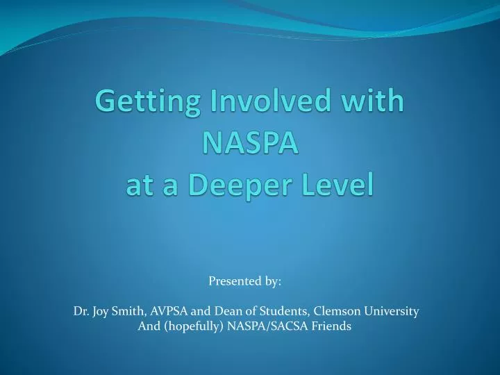 getting involved with naspa at a deeper level