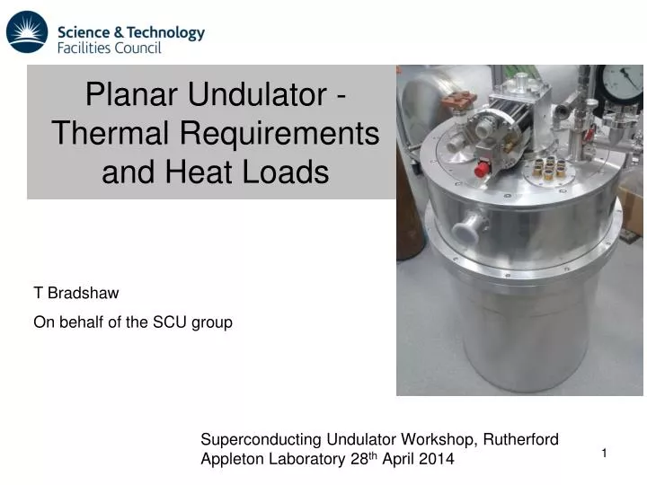 planar undulator thermal requirements and heat loads