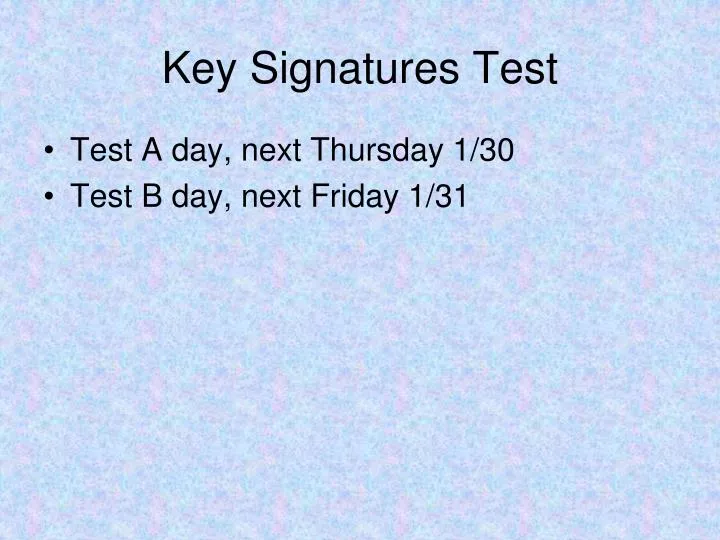 key signatures test