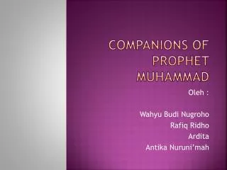 Companions of prophet Muhammad