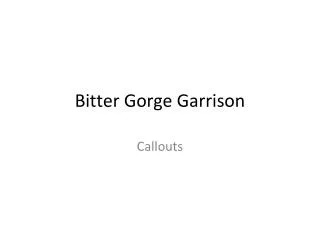 Bitter Gorge Garrison