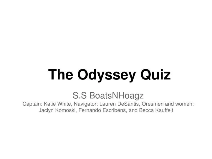 the odyssey quiz