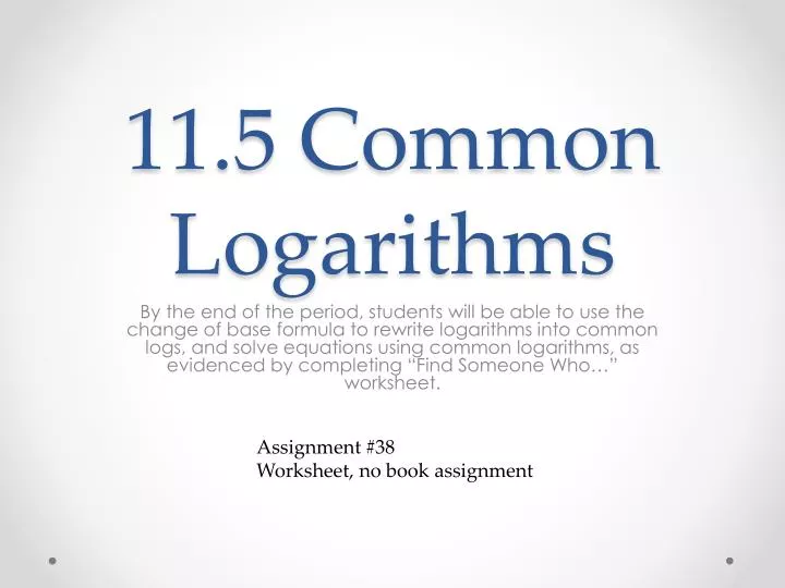 11 5 common logarithms
