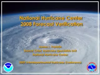 National Hurricane Center 2008 Forecast Verification