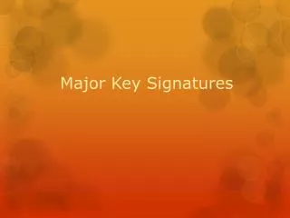 Major Key Signatures