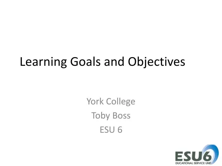 learning goals and objectives