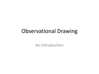 Observational Drawing