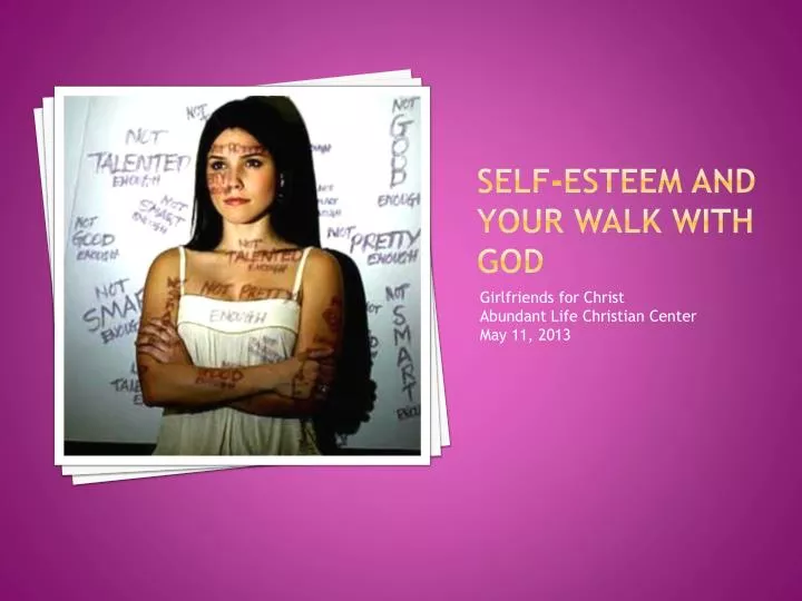 self esteem and your walk with god