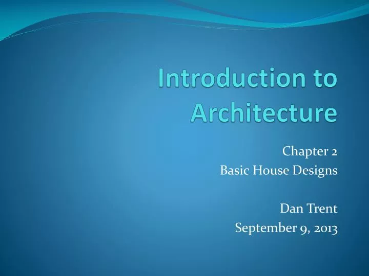 introduction to architecture