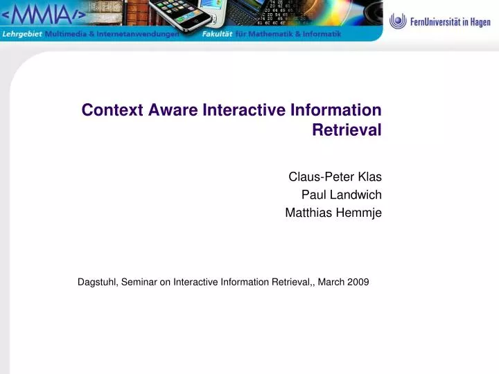 context aware interactive information retrieval