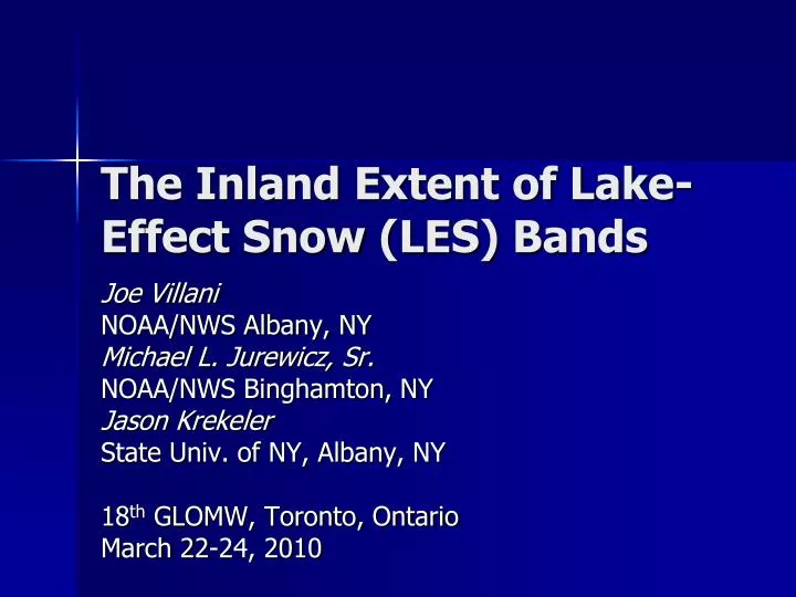 the inland extent of lake effect snow les bands