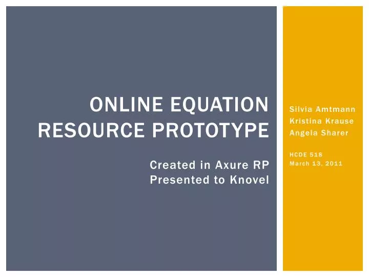 online equation resource prototype created in axure rp presented to knovel