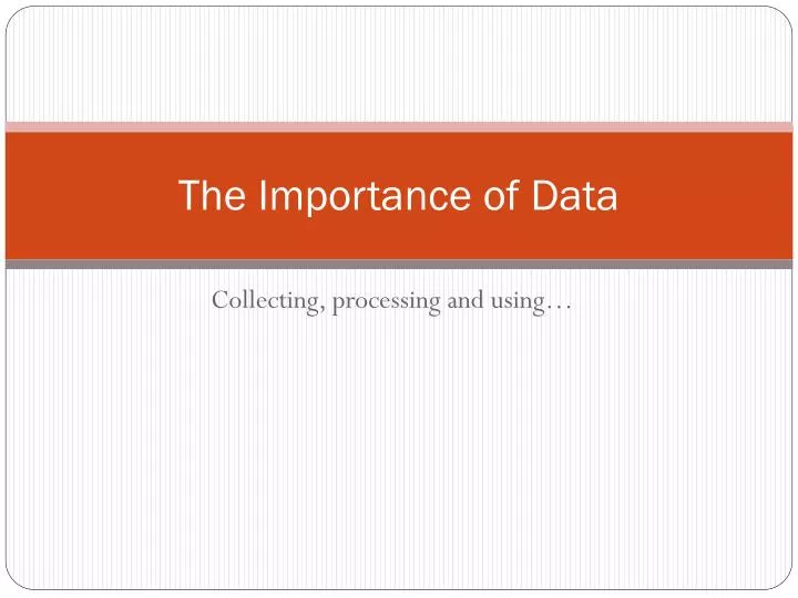 the importance of data