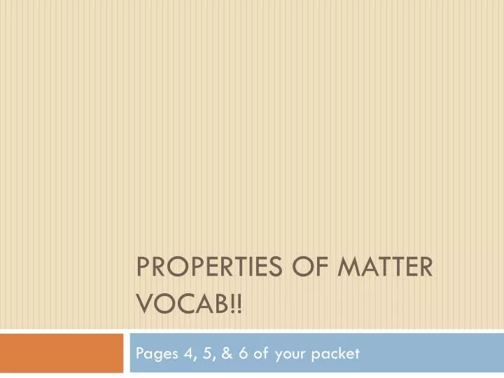 properties of matter vocab