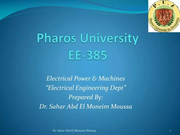 pharos university ee 385