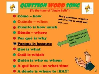 question word song to the tune of jingle bells