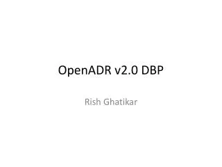 OpenADR v2.0 DBP