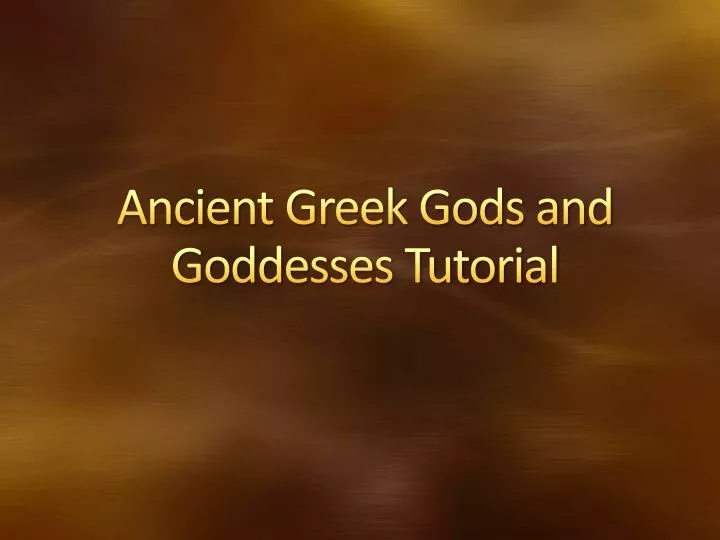 ancient greek gods and goddesses tutorial