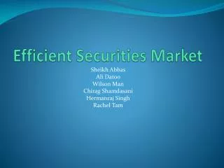 Efficient Securities Market