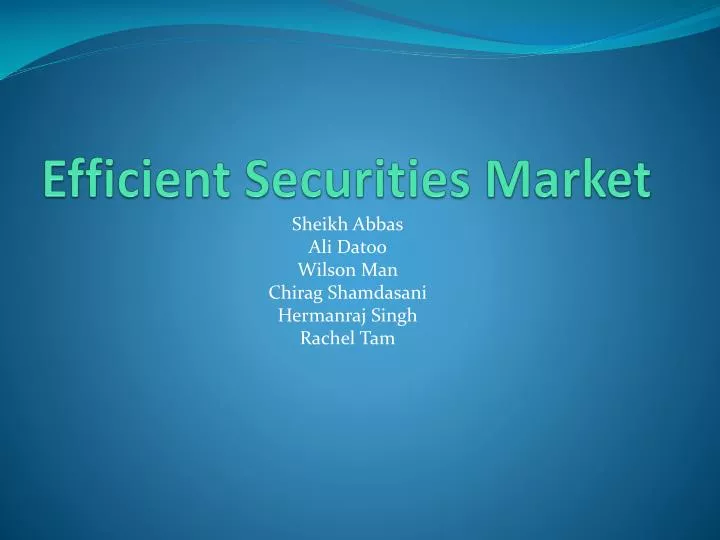 efficient securities market