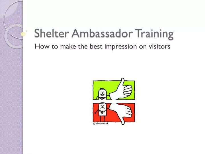 shelter ambassador training