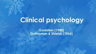 Clinical psychology