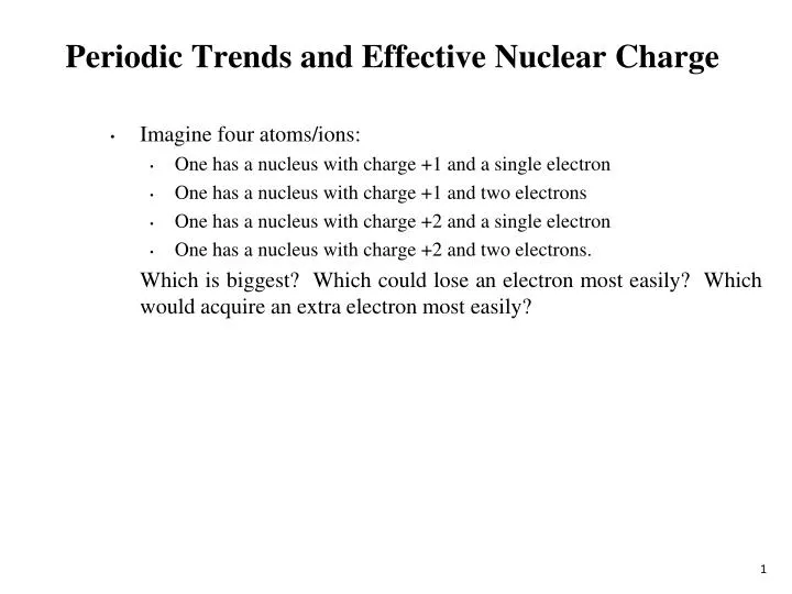 periodic trends and effective nuclear charge