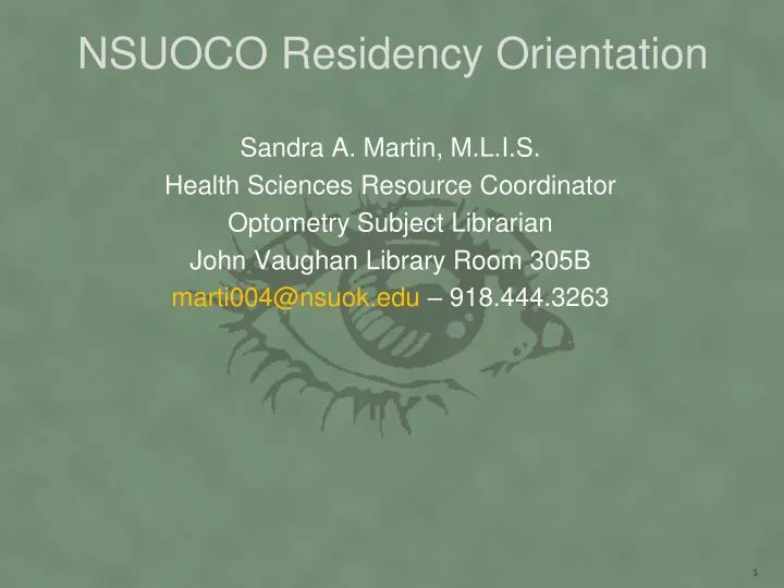 nsuoco residency orientation