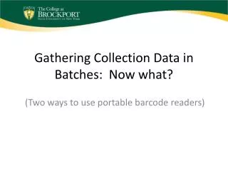 Gathering Collection Data in Batches: Now what?