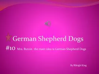 German Shepherd Dogs #10 Mrs. Butzin the main idea is German Shepherd Dogs