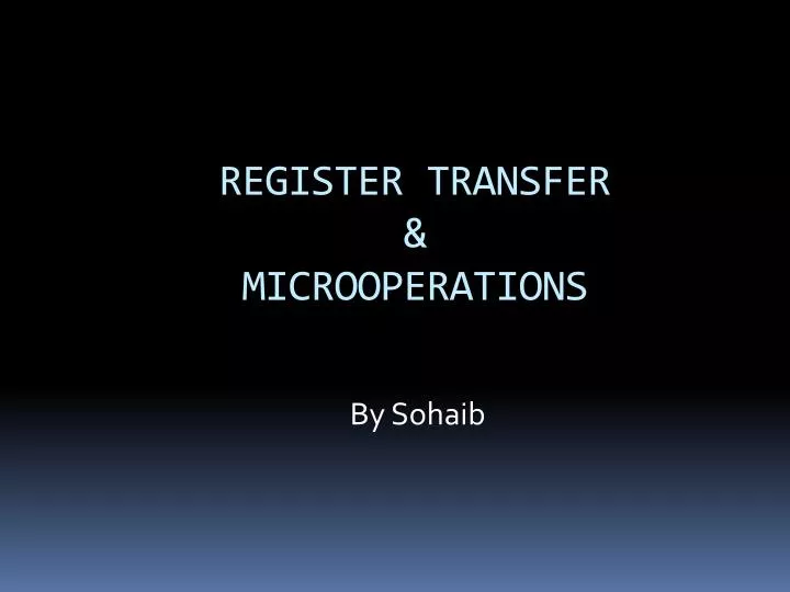 register transfer microoperations
