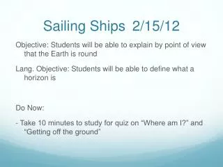 Sailing Ships	2/15/12