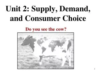 Unit 2: Supply, Demand, and Consumer Choice