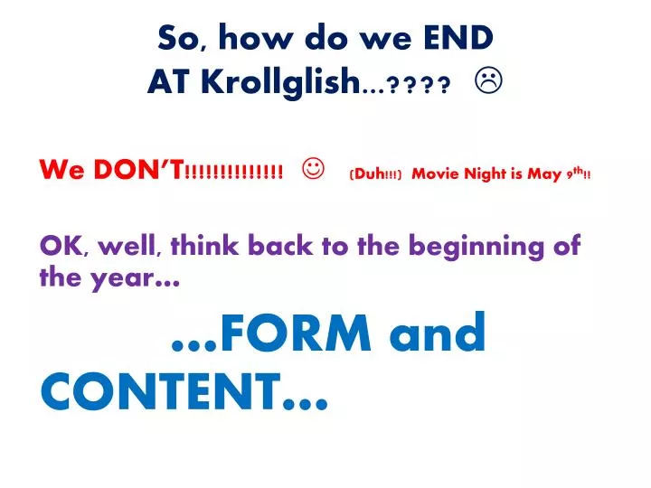 so how do we end at krollglish