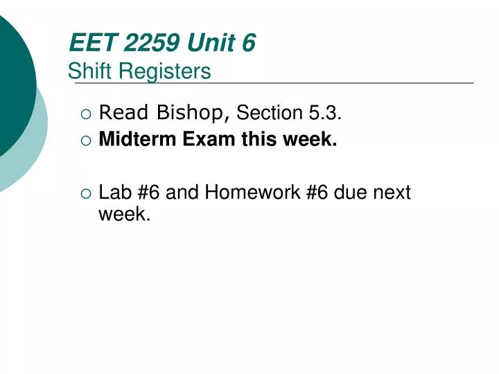 eet 2259 unit 6 shift registers