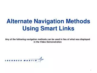 Alternate Navigation Methods Using Smart Links