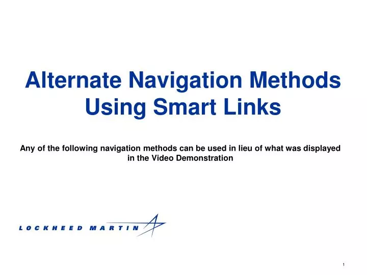 alternate navigation methods using smart links