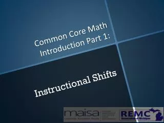 Common Core Math Introduction Part 1: