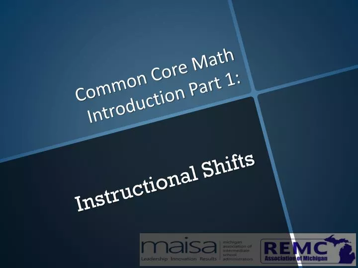 common core math introduction part 1