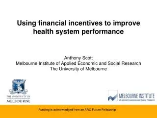 Using financial incentives to improve health system performance