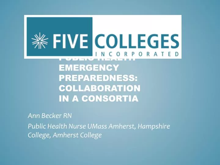 public health emergency preparedness collaboration in a consortia